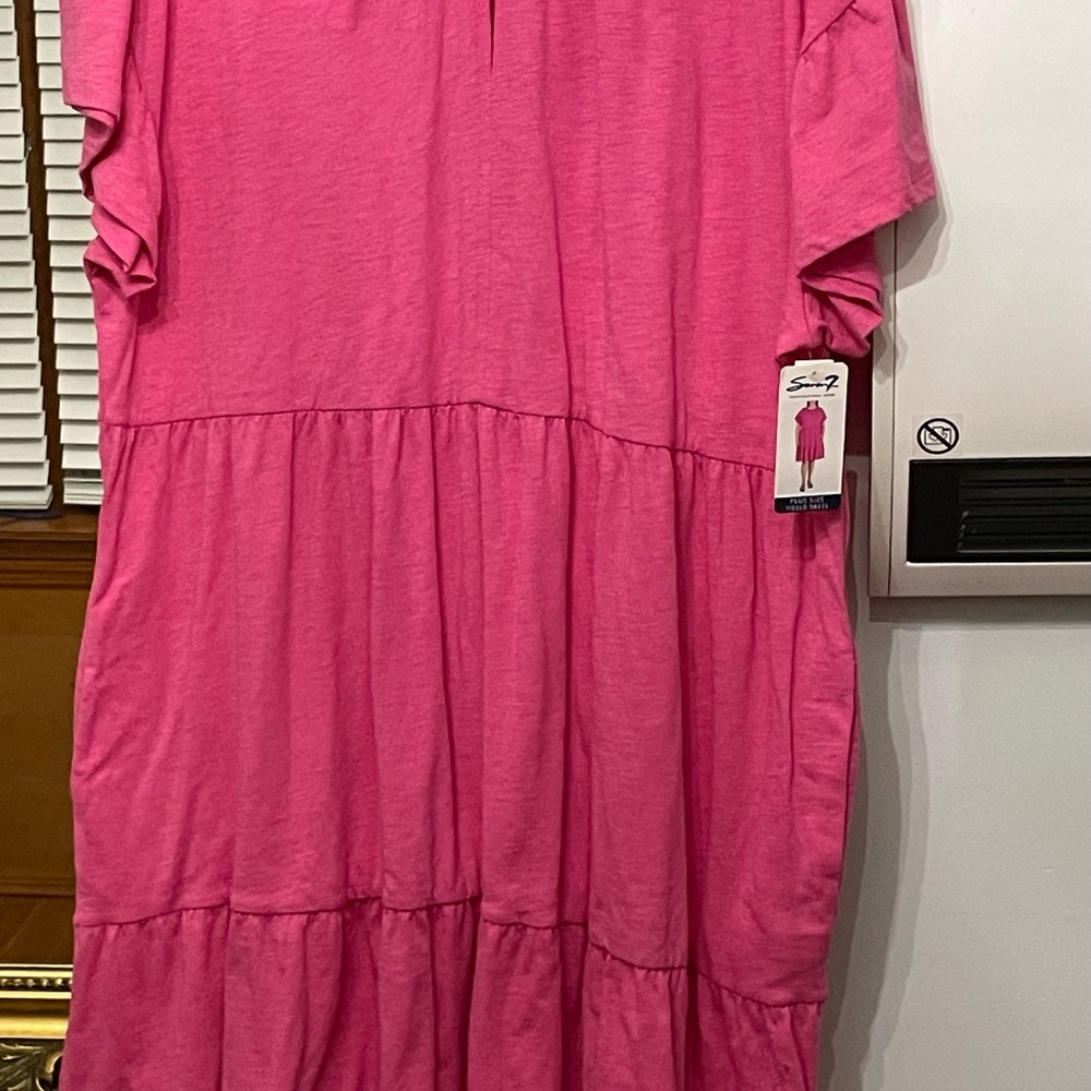 Seven7 Vibrant Pink Tiered Dress
